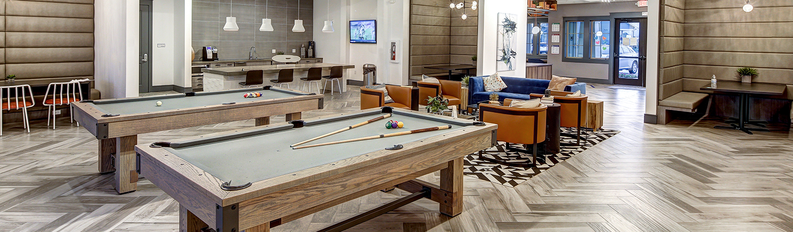 Resident lounge featuring a pool table