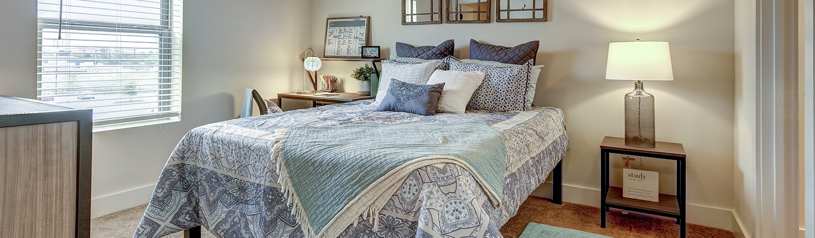 Furnished apartment bedroom